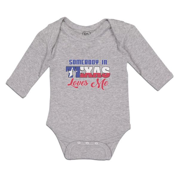 Long Sleeve Bodysuit Baby Somebody in Texas Loves Me Boy & Girl Clothes Cotton