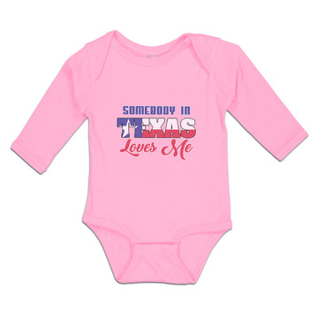 Long Sleeve Bodysuit Baby Somebody in Texas Loves Me Boy & Girl Clothes Cotton