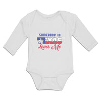 Long Sleeve Bodysuit Baby Somebody in Texas Loves Me Boy & Girl Clothes Cotton