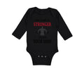 Long Sleeve Bodysuit Baby My Dad Stronger Your Gym Workout Father's Cotton
