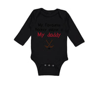 Long Sleeve Bodysuit Baby My Favorite Hockey Player Is My Daddy Dad Father's Day