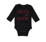 Long Sleeve Bodysuit Baby Born to Go Cycling with My Daddy Dad Father's Day - Cute Rascals