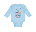 Long Sleeve Bodysuit Baby Daddy Slipped Goalie Hockey Dad Father's Cotton