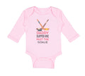 Long Sleeve Bodysuit Baby Daddy Slipped Goalie Hockey Dad Father's Cotton