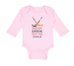 Long Sleeve Bodysuit Baby Daddy Slipped Goalie Hockey Dad Father's Cotton - Cute Rascals