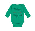 Long Sleeve Bodysuit Baby Daddy's Dad Father Fishing Buddy Coming Soon Cotton