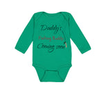 Long Sleeve Bodysuit Baby Daddy's Dad Father Fishing Buddy Coming Soon Cotton - Cute Rascals