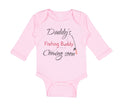 Long Sleeve Bodysuit Baby Daddy's Dad Father Fishing Buddy Coming Soon Cotton