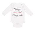 Long Sleeve Bodysuit Baby Daddy's Dad Father Fishing Buddy Coming Soon Cotton