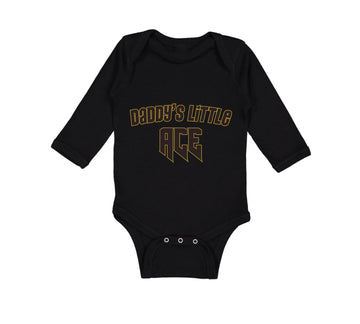 Long Sleeve Bodysuit Baby Daddy's Dad Little Ace Disc Golf Father's Cotton