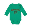 Long Sleeve Bodysuit Baby Daddy's Dad Little Ace Disc Golf Father's Cotton