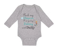 Long Sleeve Bodysuit Baby Pack My Diapers I'M Going Fishing with My Daddy Cotton
