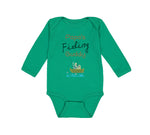 Long Sleeve Bodysuit Baby Papa's Fishing Buddy Dad Father's Day Cotton