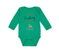 Long Sleeve Bodysuit Baby Papa's Fishing Buddy Dad Father's Day Cotton