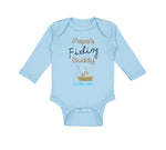 Long Sleeve Bodysuit Baby Papa's Fishing Buddy Dad Father's Day Cotton