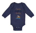 Long Sleeve Bodysuit Baby Papa's Fishing Buddy Dad Father's Day Cotton