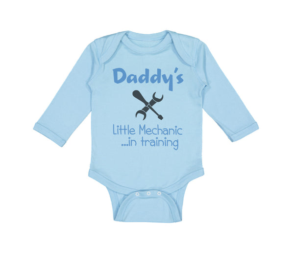 Long Sleeve Bodysuit Baby Daddy's Little Mechanic in Training Dad Father's Day - Cute Rascals