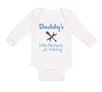 Long Sleeve Bodysuit Baby Daddy's Little Mechanic in Training Dad Father's Day