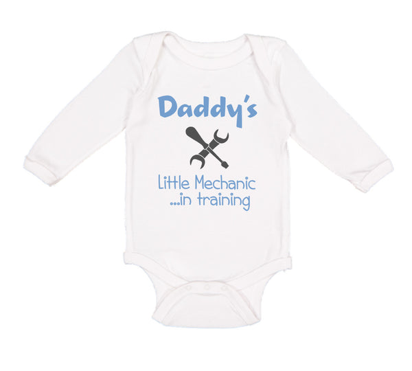 Long Sleeve Bodysuit Baby Daddy's Little Mechanic in Training Dad Father's Day - Cute Rascals