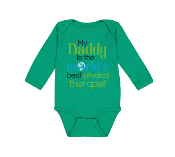 Long Sleeve Bodysuit Baby Daddy World's Therapist Dad Father's Cotton