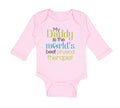 Long Sleeve Bodysuit Baby Daddy World's Therapist Dad Father's Cotton