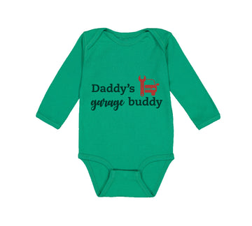 Long Sleeve Bodysuit Baby Daddy's Garage Buddy Mechanic Dad Father's Day Cotton