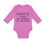 Long Sleeve Bodysuit Baby Daddy Cop Mommy Boss Dad Father's Day Funny Cotton - Cute Rascals