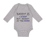 Long Sleeve Bodysuit Baby Daddy Cop Mommy Boss Dad Father's Day Funny Cotton - Cute Rascals