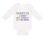 Long Sleeve Bodysuit Baby Daddy Cop Mommy Boss Dad Father's Day Funny Cotton - Cute Rascals