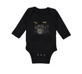 Long Sleeve Bodysuit Baby My Daddy's A Drummer Dad Father's Day Cotton