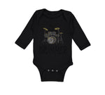 Long Sleeve Bodysuit Baby My Daddy's A Drummer Dad Father's Day Cotton