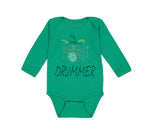 Long Sleeve Bodysuit Baby My Daddy's A Drummer Dad Father's Day Cotton
