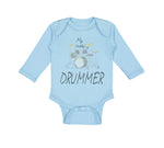 Long Sleeve Bodysuit Baby My Daddy's A Drummer Dad Father's Day Cotton
