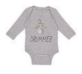 Long Sleeve Bodysuit Baby My Daddy's A Drummer Dad Father's Day Cotton