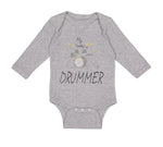 Long Sleeve Bodysuit Baby My Daddy's A Drummer Dad Father's Day Cotton