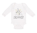 Long Sleeve Bodysuit Baby My Daddy's A Drummer Dad Father's Day Cotton
