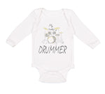 Long Sleeve Bodysuit Baby My Daddy's A Drummer Dad Father's Day Cotton