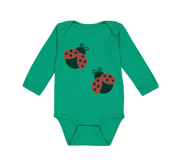 Long Sleeve Bodysuit Baby 2 Black and Red Ladybugs Boy & Girl Clothes Cotton - Cute Rascals