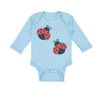 Long Sleeve Bodysuit Baby 2 Black and Red Ladybugs Boy & Girl Clothes Cotton - Cute Rascals