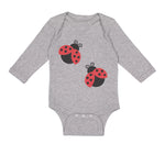 Long Sleeve Bodysuit Baby 2 Black and Red Ladybugs Boy & Girl Clothes Cotton - Cute Rascals