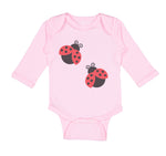 Long Sleeve Bodysuit Baby 2 Black and Red Ladybugs Boy & Girl Clothes Cotton - Cute Rascals