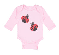 Long Sleeve Bodysuit Baby 2 Black and Red Ladybugs Boy & Girl Clothes Cotton - Cute Rascals