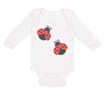 Long Sleeve Bodysuit Baby 2 Black and Red Ladybugs Boy & Girl Clothes Cotton - Cute Rascals