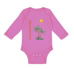 Long Sleeve Bodysuit Baby Palm Trees Sun Palm Springs Ocean Sea Life Cotton