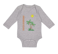 Long Sleeve Bodysuit Baby Palm Trees Sun Palm Springs Ocean Sea Life Cotton
