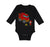 Long Sleeve Bodysuit Baby Red Fire Truck and Smiling Firefighter Trucks Cotton