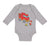 Long Sleeve Bodysuit Baby Red Fire Truck and Smiling Firefighter Trucks Cotton
