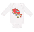 Long Sleeve Bodysuit Baby Red Fire Truck and Smiling Firefighter Trucks Cotton