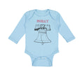 Long Sleeve Bodysuit Baby Liberty Bell with Red Text Philly Philadelphia Cotton