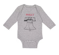 Long Sleeve Bodysuit Baby Liberty Bell with Red Text Philly Philadelphia Cotton